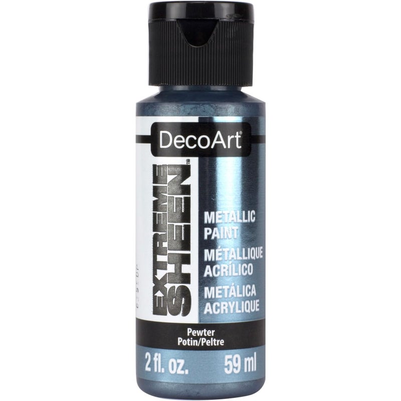 DecoArt 2 Ounce, Pewter Extreme Sheen Paint, 2 Fl Oz (Pack of 1) - Image 1